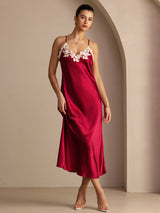[Vin] SilkSilky-SE Spaghetti Strap V Neck Klänning 001