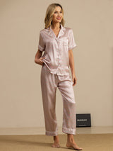 [Rosa Hjärta Geo] SilkSilky-SE Kort Ärm Dam Pyjama 006