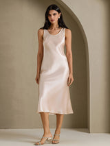 [Beige] SilkSilky-SE Sleeveless Klänning 006