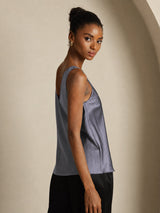[Mörkgrå] SilkSilky-SE Sleeveless V Neck Cami Toppar 005
