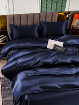 [Mörkblå] SilkSilky-SE 25Momme Rent Silke Bedding Set 004