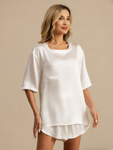[Vit] SilkSilky-SE Short Sleeve Round Neck Dam Pyjama 004