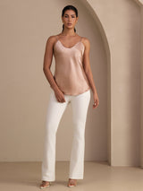 [Toscana] SilkSilky-SE Spaghetti Strap V Neck Cami Toppar 006