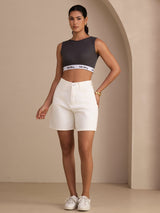 [Grå] SilkSilky-SE Sleeveless Crew Neck Cami Toppar 007