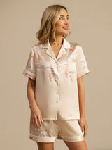 [Champagne] SilkSilky-SE Short Sleeve Lapel Collar Dam Pyjama 004