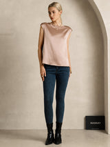 [Toscana] SilkSilky-SE Cap Sleeve Round Neck Dam T-Shirt 004