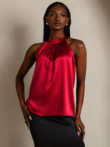 [Vin] SilkSilky-SE 19Momme Ärmlös Halter Dam T-Shirt 004