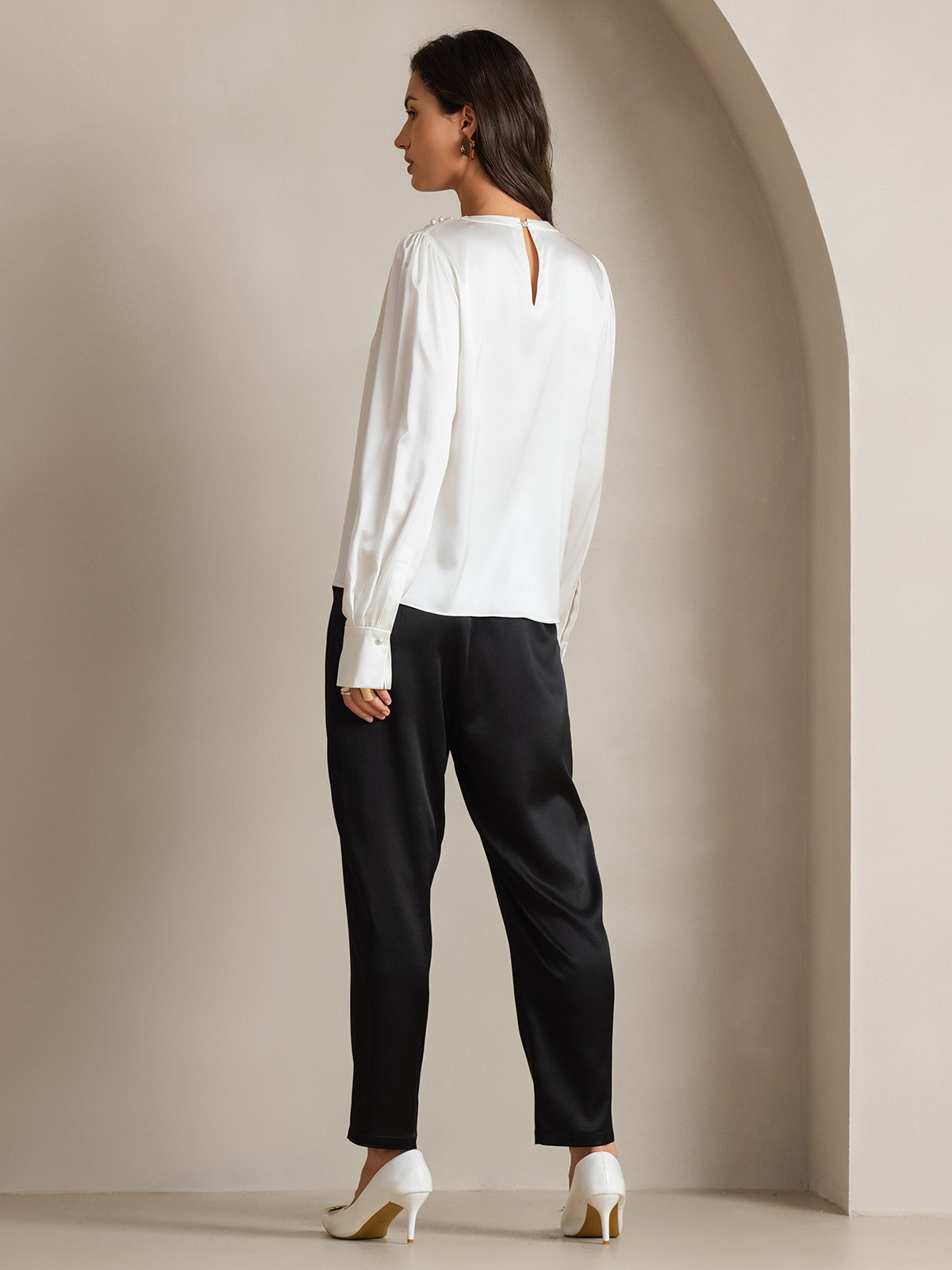 [Vit] SilkSilky-SE 19Momme Silke Womens Shirt 002