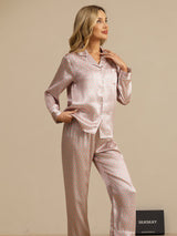 [Rosa Hjärta Geo] SilkSilky-SE Lång Ärm Dam Pyjama 003