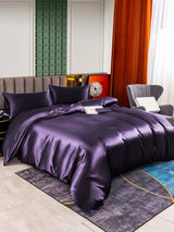 [Mörklila] SilkSilky-SE 22Momme Rent Silke Bedding Set 002,
