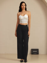 [Vit] SilkSilky-SE Spaghetti Strap V Neck Cami Toppar 008