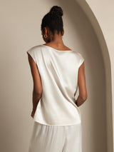 [Vit] SilkSilky-SE Cap Sleeve Round Neck Dam T-Shirt 002