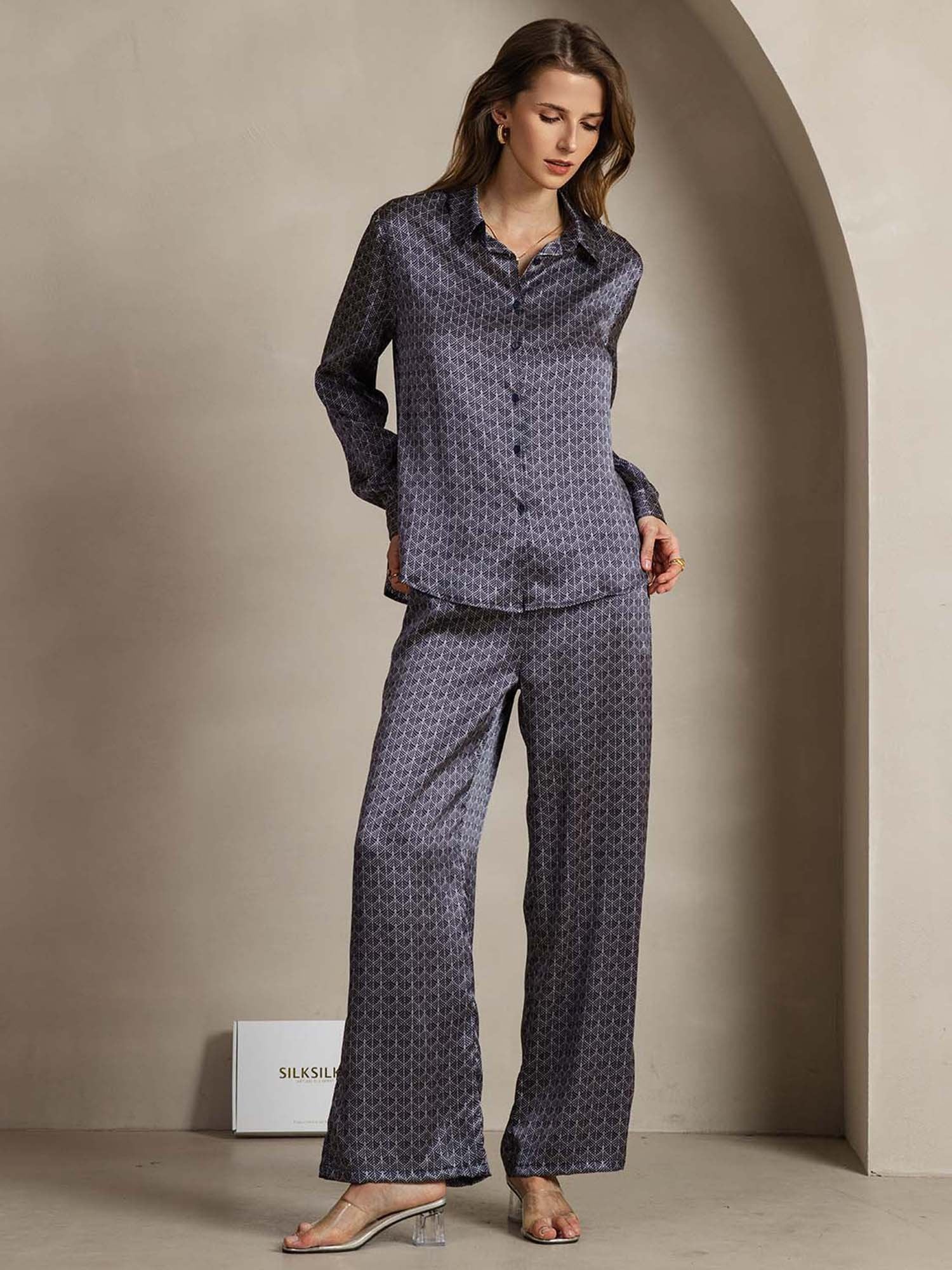 [MarinGinkgo] SilkSilky-SE 19Momme Silke Krage Women''s Outfit Sets 003