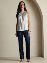 [Ljusgrå] SilkSilky-SE Sleeveless Halter Dam T-Shirt 006