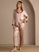 [Toscana] SilkSilky-SE Long Sleeve Lapel Collar Dam Pyjama 003