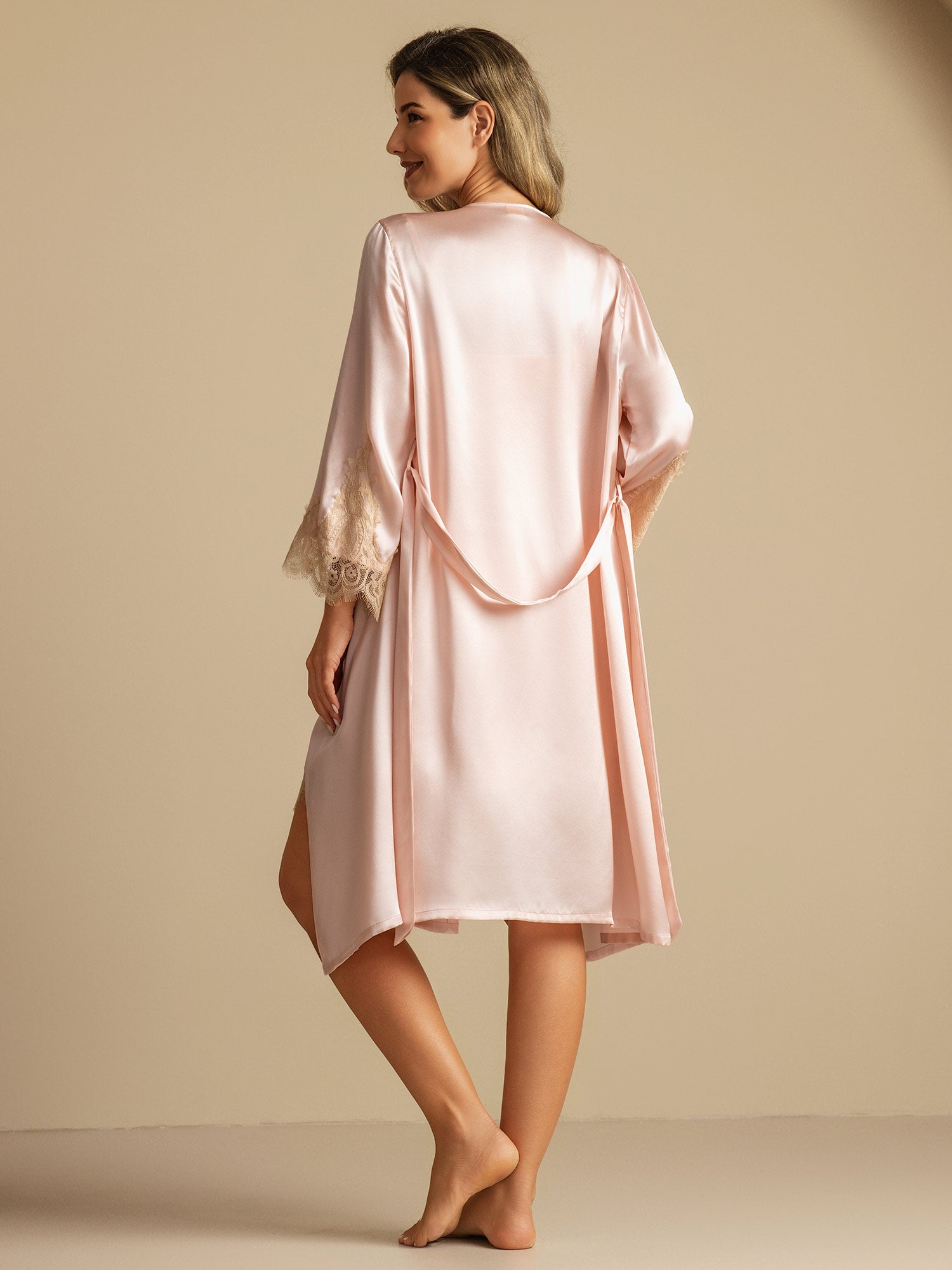 [Rosa] SilkSilky-SE Rent Silke Nightgown&Robe Set 002,