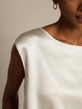 [Vit] SilkSilky-SE Cap Sleeve Round Neck Dam T-Shirt 004