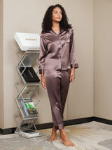 [Kaffe] SilkSilky-SE Long Sleeve Lapel Collar Dam Pyjama 005