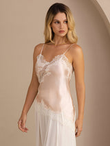 [Rosa] SilkSilky-SE Spaghetti Strap V Neck Cami Toppar 003