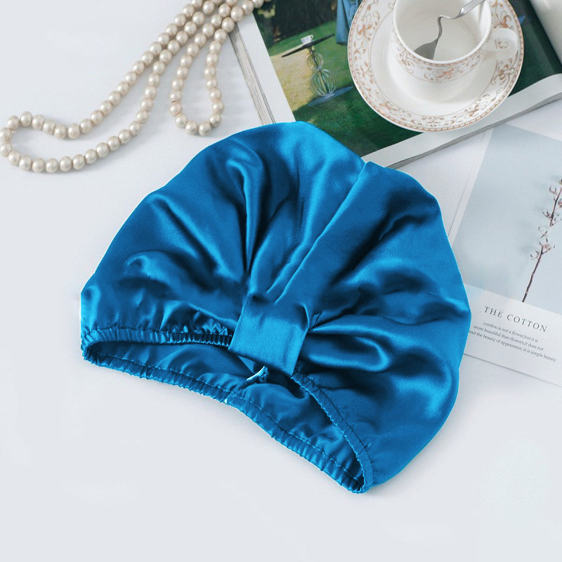 [Kungsblått] SilkSilky-SE Rent Silke Sleep Cap 002