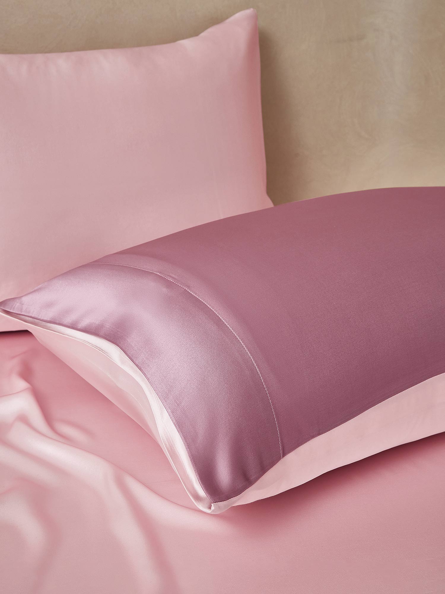 [BlekMauve+Ljusrosa] SilkSilky-SE 25Momme Rent Silke Bedding Set 005,