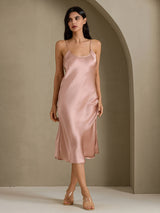 [Toscana] SilkSilky-SE Spaghetti Strap V Neck Klänning 006
