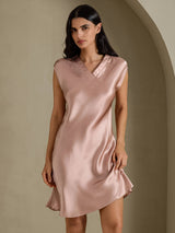 [Toscana] SilkSilky-SE Cap Sleeve V Neck Nattlinne 006