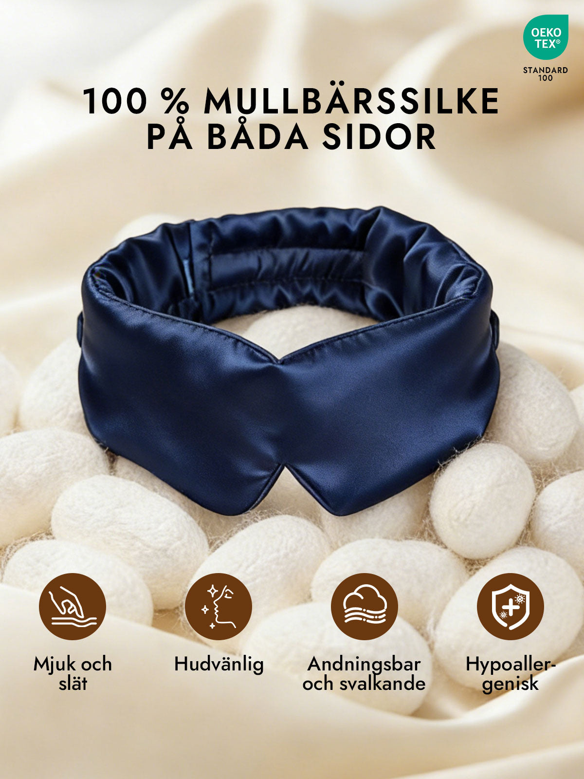 [Mörkblå] SilkSilky-SE 19Momme Pure Silk Eye Mask 002