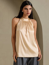 [Champagne] SilkSilky-SE Sleeveless Halter Dam T-Shirt 001