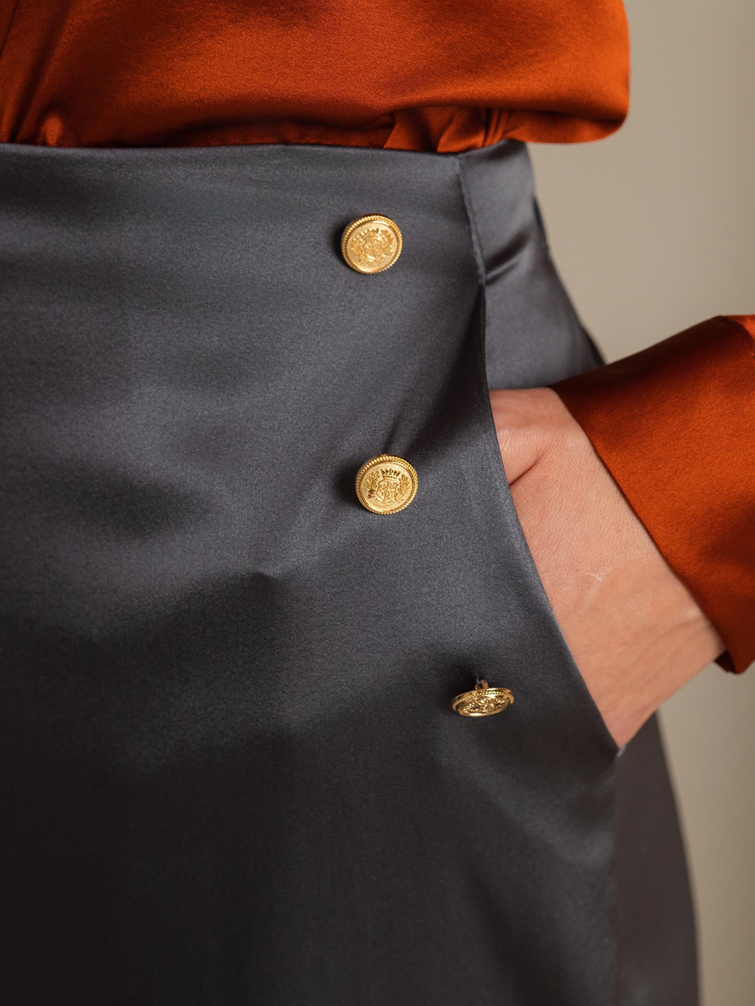 [Mörkgrå] SilkSilky-SE 19Momme Silke Womens Pants 004,