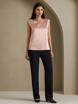 [Toscana] SilkSilky-SE Cap Sleeve Round Neck Dam T-Shirt 006