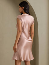 [Toscana] SilkSilky-SE Cap Sleeve V Neck Nattlinne 002