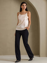 [Beige] SilkSilky-SE Spaghetti Strap Cami Toppar 006