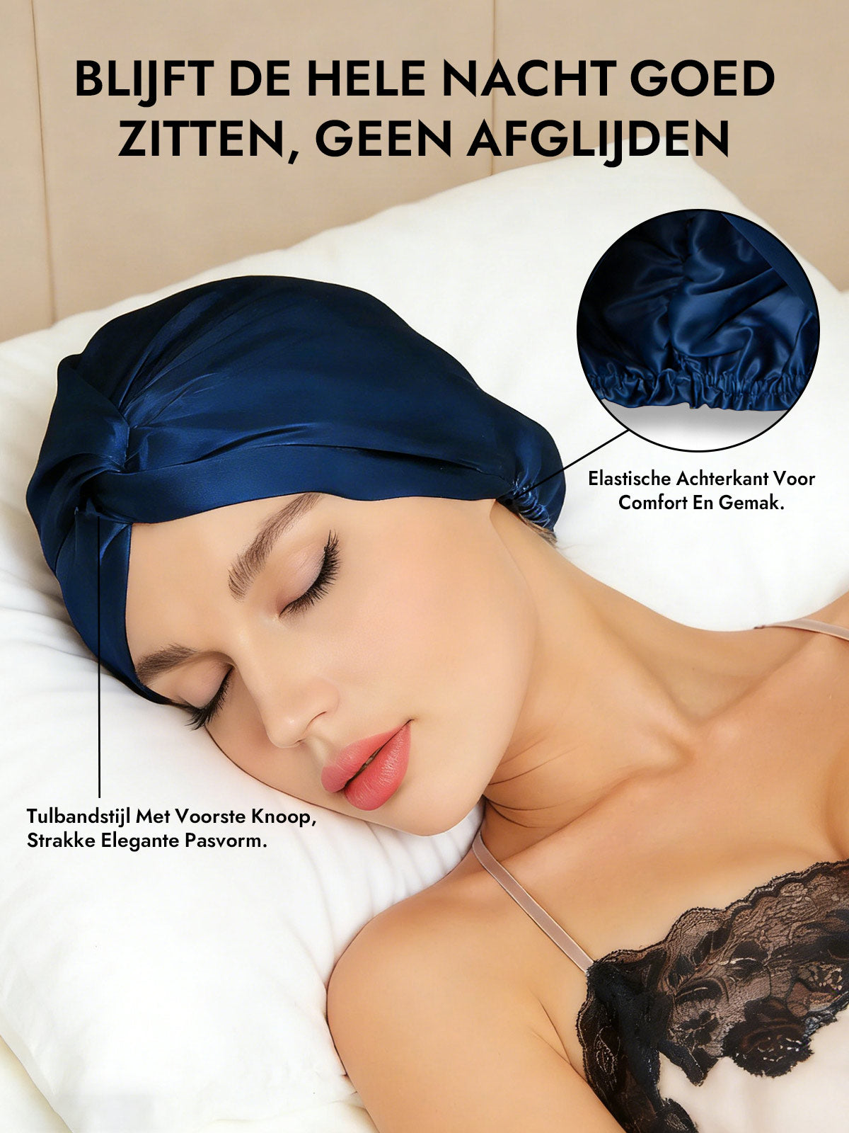 [Mörkblå] SilkSilky-SE Nattmössa 006