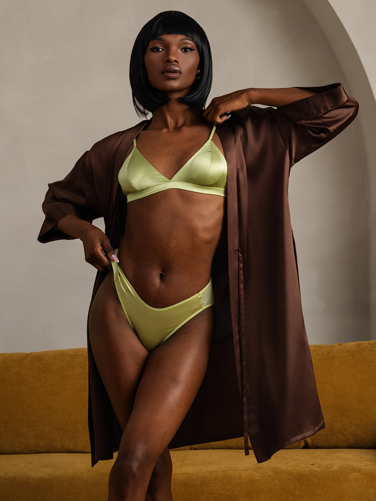 [Kaffe] SilkSilky-SE Rent Silke Womens Robe 003