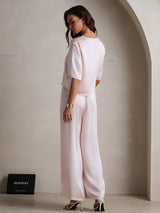 [Rosa] SilkSilky-SE Half Sleeve Round Neck Dam Pyjama 002