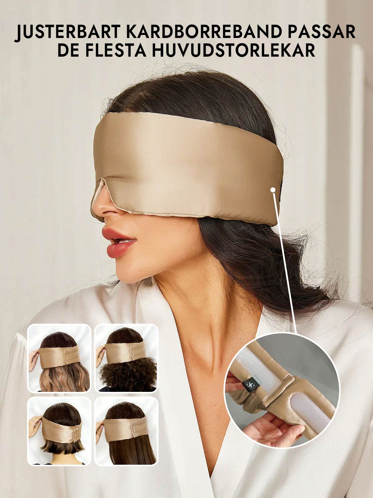 [Beige] SilkSilky-SE 19Momme Pure Silk Eye Mask 004