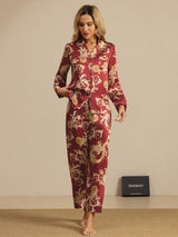 [Vinröd Drake] SilkSilky-SE Long Sleeve Lapel Collar Dam Pyjama 007