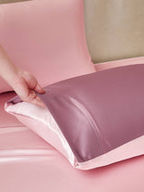 [BlekMauve+Ljusrosa] SilkSilky-SE 22Momme Rent Silke Bedding Set 005,