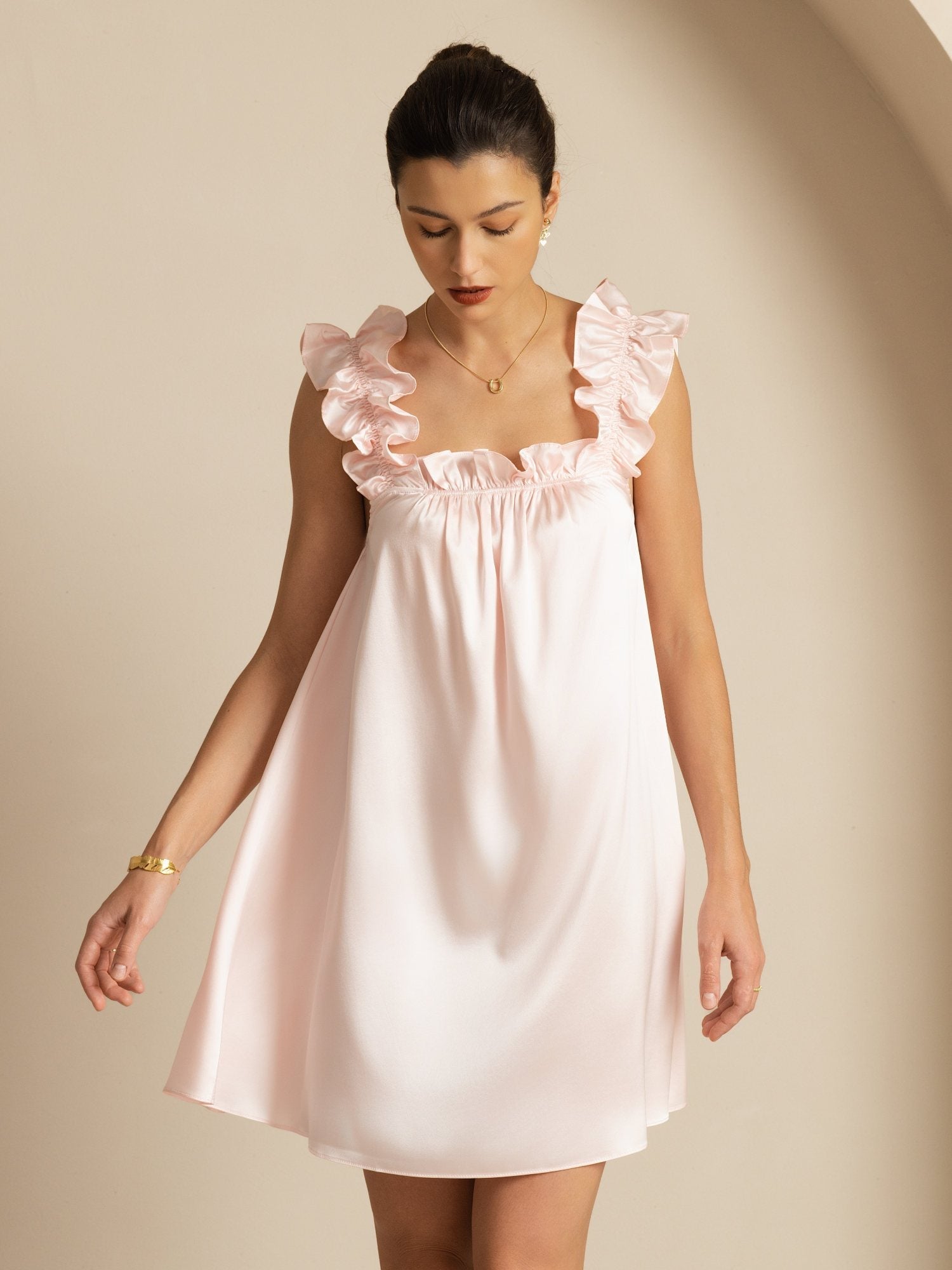[Rosa] SilkSilky-SE Sleeveless Square Neck Nattlinne 001