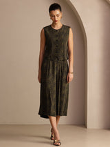 [Tall Vintage] SilkSilky-SE Sleeveless Crew Neck Women's Outfit Sets 005