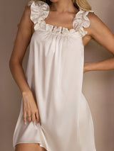 [Vit] SilkSilky-SE Sleeveless Square Neck Nattlinne 004