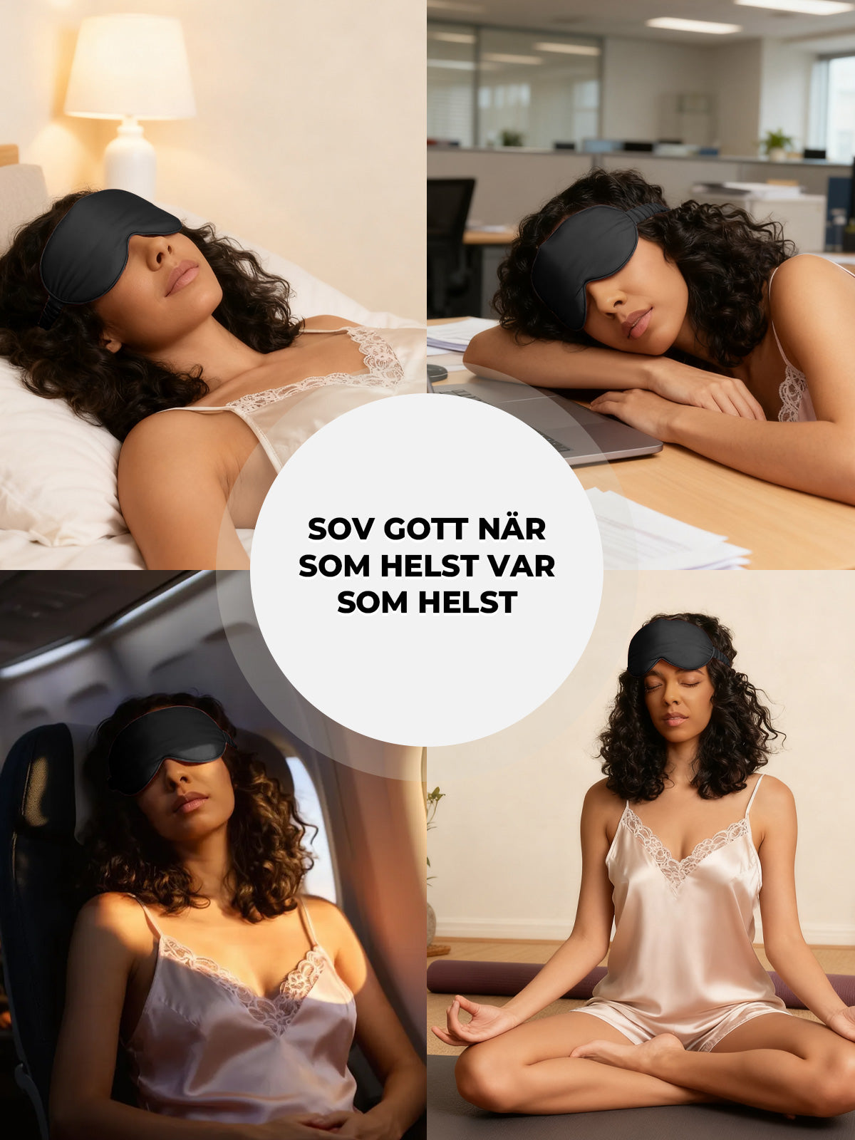 [Svart] SilkSilky-SE Rent Silke Eye Mask 007