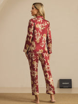 [Vinröd Drake] SilkSilky-SE Long Sleeve Lapel Collar Dam Pyjama 002