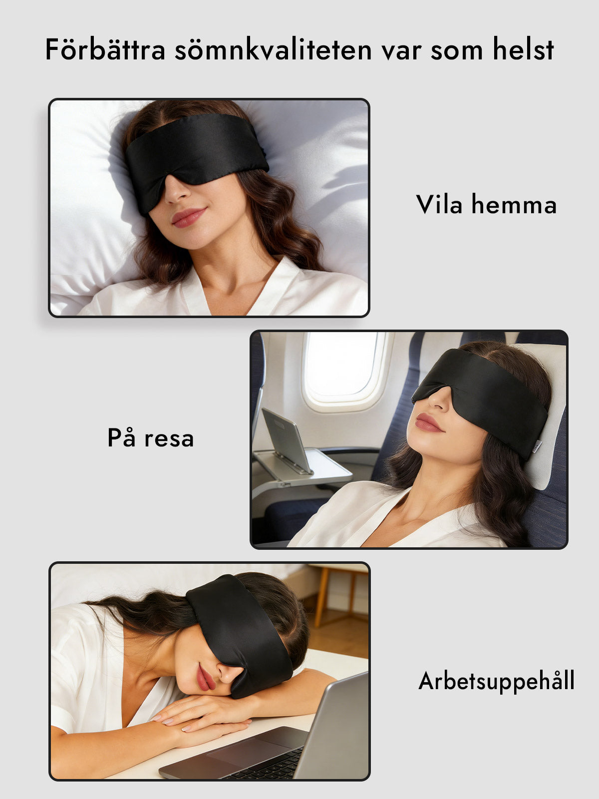 [Svart] SilkSilky-SE 19Momme Pure Silk Eye Mask 006