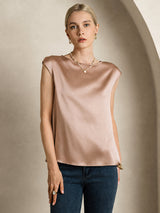 [Toscana] SilkSilky-SE Cap Sleeve Round Neck Dam T-Shirt 008