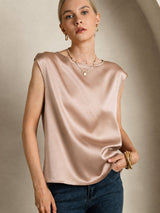 [Toscana] SilkSilky-SE Cap Sleeve Round Neck Dam T-Shirt 003