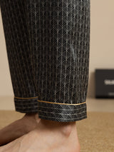 [Svart Ginkgo] SilkSilky-SE Men's Sleep Shorts 004
