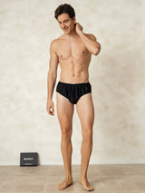 [Svart] SilkSilky-SE Rent Silke Mens Underwear 003