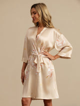 [Champagne] SilkSilky-SE 3/4 Sleeve Dam Morgonrock 001